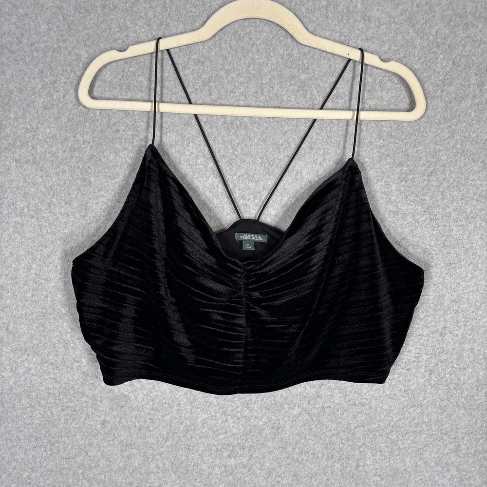 Wild Fable‎ Velvet Ruched Cami Crop Top XL Textured Strappy Whimsigoth Festival